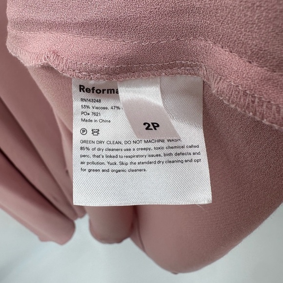 Reformation Blush Crepe Verbena Maxi Gown Dress Size 2P 2 Petite NEW - Picture 4 of 6